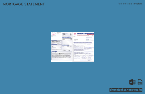 Hypothekenabrechnung der United Arab Emirates Investment Bank im Word- und PDF-Format, 3 Seiten 1,-2 Beispielvorschau